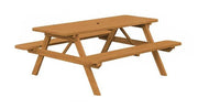A & L Furniture A & L Furniture Table w/Attached Benches - Specify for FREE 2" Umbrella Hole Table & Benche