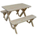 A & L Furniture A & L Furniture Yellow Pine Cross-leg Table w/2 Benches Unfinished Table & Benches