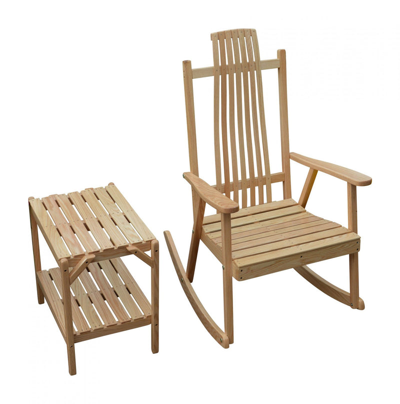 A & L Furniture Amish Handcrafted Bent Oak Rocker Oak