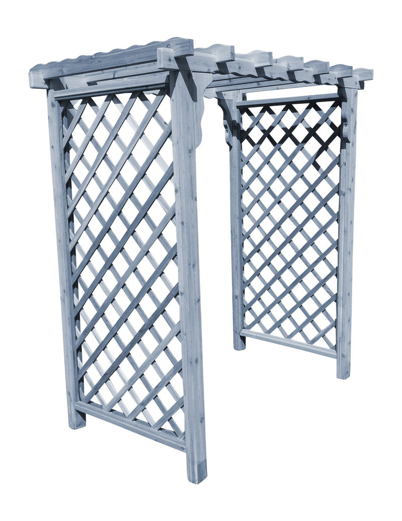 A & L Furniture Amish Handcrafted Cedar Wood Covington Arbor 4 ft / Gray Stain Cedar 1403C-GS