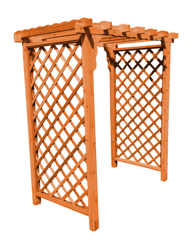 A & L Furniture Amish Handcrafted Cedar Wood Covington Arbor 5 ft / Cedar Stain Cedar 1503C-CS