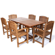 All Things Cedar All Things Cedar Teak 7 Pc Rectangle Dining Set Dining Sets TE90-20