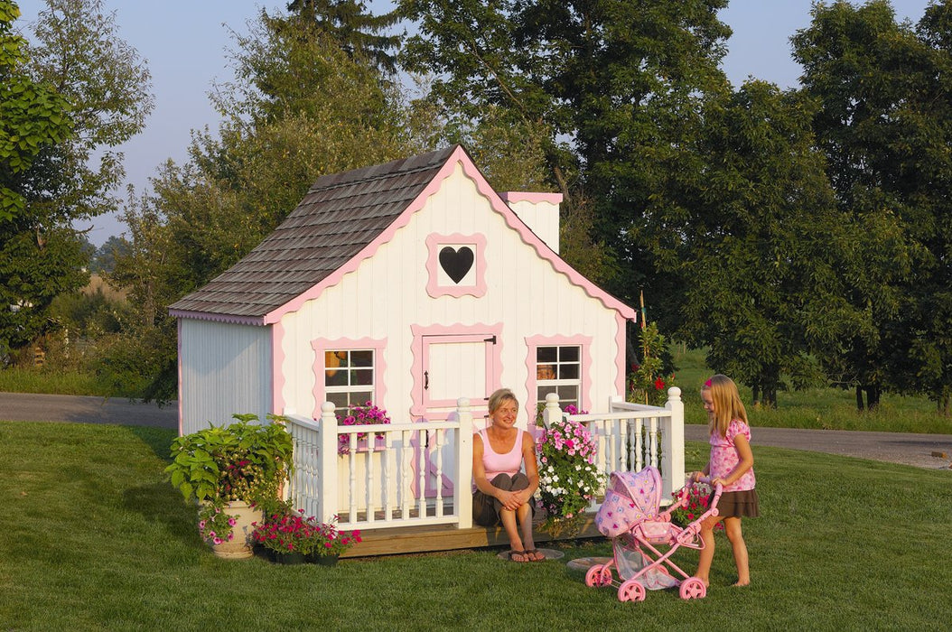 Little Cottage Co. Gingerbread Cottage - Panelized Kit with Floor & Chimney Little Cottage Co. 8x8 / Add Deck & Rail / Add Loft Playhouses LCC-GC-8X8-ADR-AL