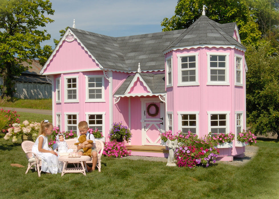 Little Cottage Co. Sara's Victorian Mansion - Panelized Kit with Floor Little Cottage Co. 8X16 Playhouses LCC-SVM-8X16