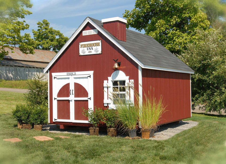 Little Cottage Co. The Firehouse - Panelized Kit with Floor & Chimney Little Cottage Co. Playhouses