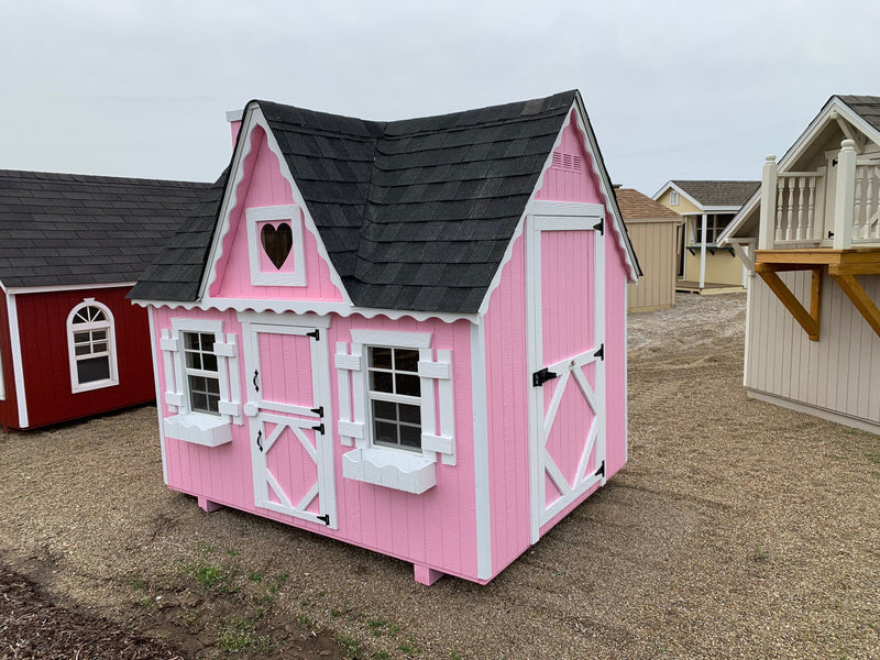 Little Cottage Co. Victorian Playhouse - Panelized Kit with Floor & Chimney Little Cottage Co. 4X6 / No Deck and Rail / Add Loft Playhouses LCCV-P-4X6-NDR-AL