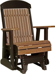 LuxCraft LuxCraft 2 foot Classic Highback Recycled Plastic Glider Chair Antique Mahogany on Black Glider Chair 2CPGAMB