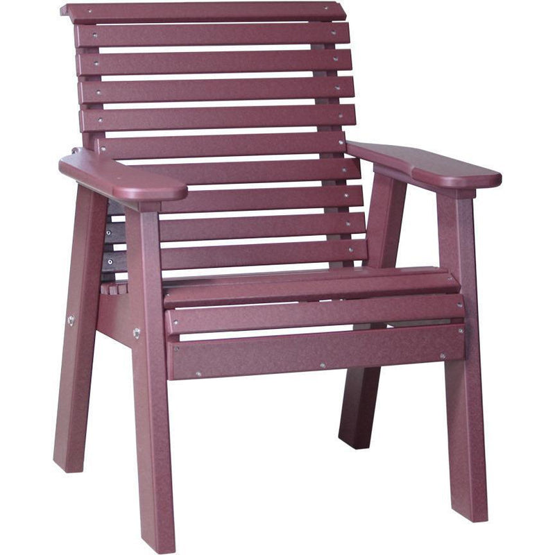LuxCraft LuxCraft 2' Rollback Recycled Plastic Chair With Cup Holder Cherry Outdoor Chair 2PPBCW
