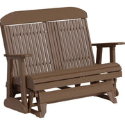 LuxCraft LuxCraft 4 ft. Recycled Plastic Highback Outdoor Glider Bench Chestnut Brown Highback Glider 4CPGCBR