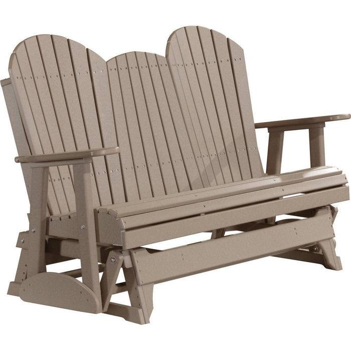 LuxCraft LuxCraft 5 ft. Recycled Plastic Adirondack Outdoor Glider Weatherwood Adirondack Glider 5APGWW