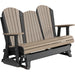 LuxCraft LuxCraft 5 ft. Recycled Plastic Adirondack Outdoor Glider Weatherwood On Black Adirondack Glider 5APGWWB
