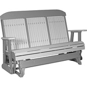 LuxCraft LuxCraft 5 ft. Recycled Plastic Highback Outdoor Glider Dove Gray On Slate Highback Glider 5CPGDGS