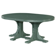 LuxCraft LuxCraft 5 Piece Outdoor Dining Set Recycled Plastic Oval Table with 4 Adirondack Side Chairs Green / Bar Tables P46OTGBC4-Bar