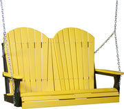 LuxCraft Adirondack 4ft. porch swing in yellow on black