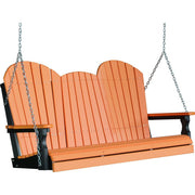 LuxCraft LuxCraft Adirondack 5ft. Recycled Plastic Porch Swing Tangerine On Black / Adirondack Porch Swing 5APSTB
