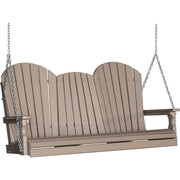 LuxCraft Adirondack 5ft. porch swing in weatherwood