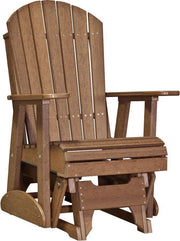 LuxCraft LuxCraft Adirondack Recycled Plastic 2 Foot Glider Chair Antique Mahogany Glider Chair 2APGAM