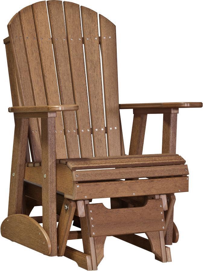 LuxCraft LuxCraft Adirondack Recycled Plastic 2 Foot Glider Chair Antique Mahogany Glider Chair 2APGAM