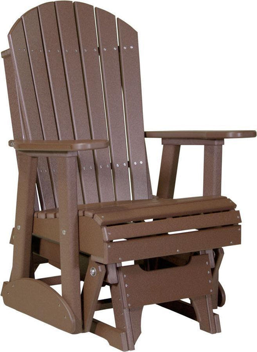 LuxCraft LuxCraft Adirondack Recycled Plastic 2 Foot Glider Chair Chestnut Brown Glider Chair 2APGCBR