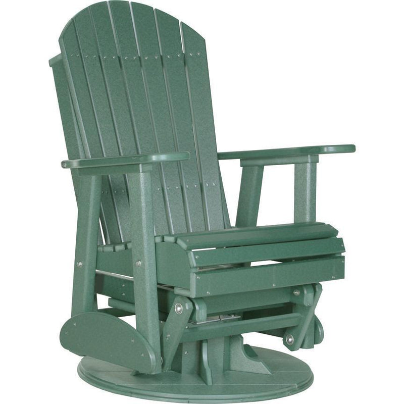 LuxCraft Luxcraft Adirondack Recycled Plastic Swivel Glider Chair Green Glider Chair 2ARSG