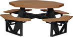 LuxCraft LuxCraft Antique Mahogany Recycled Plastic Octagon Picnic Table Antique Mahogany on Black Tables POPTAMB