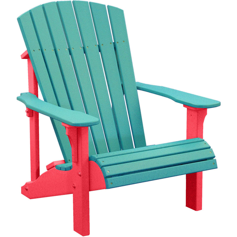 LuxCraft LuxCraft Aruba Blue Deluxe Recycled Plastic Adirondack Chair Adirondack Deck Chair