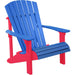 LuxCraft LuxCraft Blue Deluxe Recycled Plastic Adirondack Chair With Cup Holder Blue on Red Adirondack Deck Chair PDACBR-CH