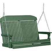 LuxCraft Classic Highback 4ft. porch swing in green