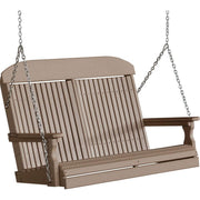 LuxCraft Classic Highback 4ft. porch swing in weatherwood