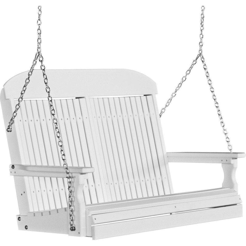 LuxCraft Classic Highback 4ft. porch swing in white