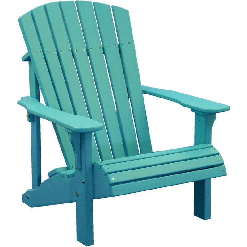LuxCraft LuxCraft Deluxe Recycled Plastic Adirondack Chair Aruba Blue Adirondack Deck Chair PDACAB