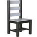 LuxCraft LuxCraft Dove Gray Recycled Plastic Contemporary Regular Chair Dove Gray On Black Chair PCRCDGB