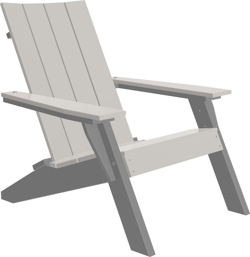 LuxCraft Luxcraft Dove Gray Urban Adirondack Chair With Cup Holder Dove Gray on Slate Adirondack Deck Chair UACDGS