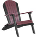LuxCraft LuxCraft Folding Recycled Plastic Adirondack Chair Cherrywood On Black Adirondack Deck Chair PFACCWB