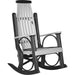 LuxCraft LuxCraft Grandpa's Recycled Plastic Rocking Chair (2 Chairs) With Cup Holder Dove Gray On Black Rocking Chair PGRDGB