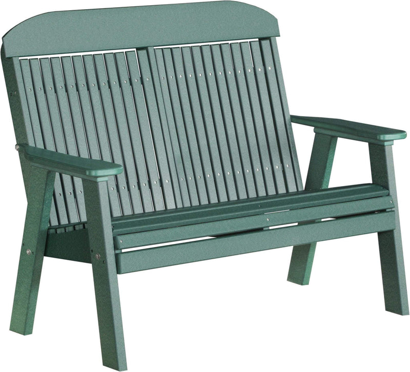 LuxCraft LuxCraft Green 4' Classic Highback Recycled Plastic Bench Green Bench 4CPBG