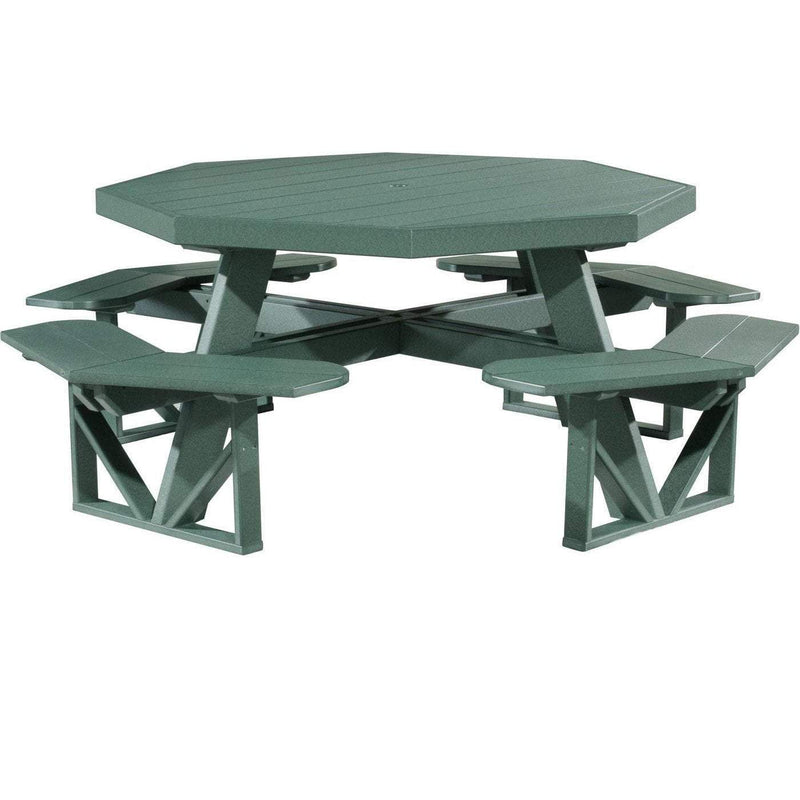 LuxCraft LuxCraft Green Recycled Plastic Octagon Picnic Table With Cup Holder Green Tables POPTG