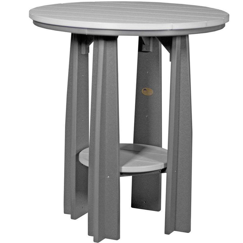 LuxCraft LuxCraft Recycled Plastic 36" Balcony Table With Cup Holder Dove Gray On Slate Tables PBATDGS