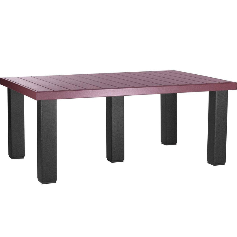 LuxCraft LuxCraft Recycled Plastic 4x6 Contemporary Table Cherrywood On Black Tables P46CTCWB
