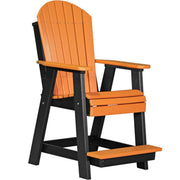 LuxCraft LuxCraft Recycled Plastic Adirondack Balcony Chair Tangerine On Black Adirondack Chair PABCTB
