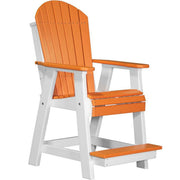 LuxCraft LuxCraft Recycled Plastic Adirondack Balcony Chair Tangerine On White Adirondack Chair PABCTW