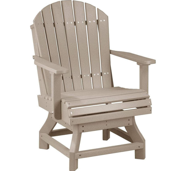 LuxCraft LuxCraft Recycled Plastic Adirondack Swivel Chair Weatherwood / Bar Chair Adirondack Chair PASCBWW