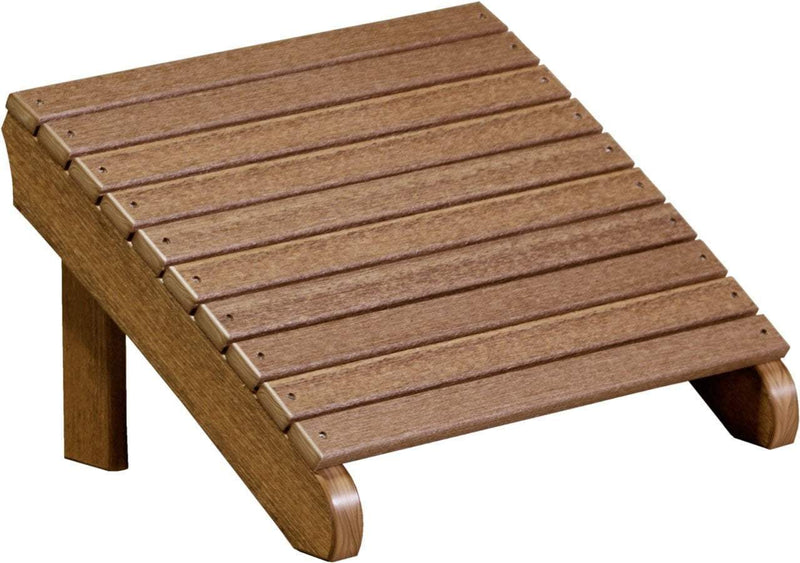 LuxCraft LuxCraft Recycled Plastic Deluxe Adirondack Footrest Antique Mahogany Adirondack Deck Chair PDAFAM