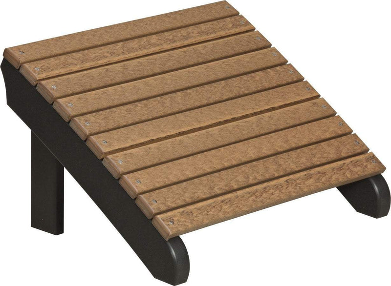 LuxCraft LuxCraft Recycled Plastic Deluxe Adirondack Footrest Antique Mahogany on Black Adirondack Deck Chair PDAFAMB