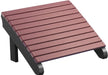 LuxCraft LuxCraft Recycled Plastic Deluxe Adirondack Footrest Cherrywood On Black Adirondack Deck Chair PDAFCWB