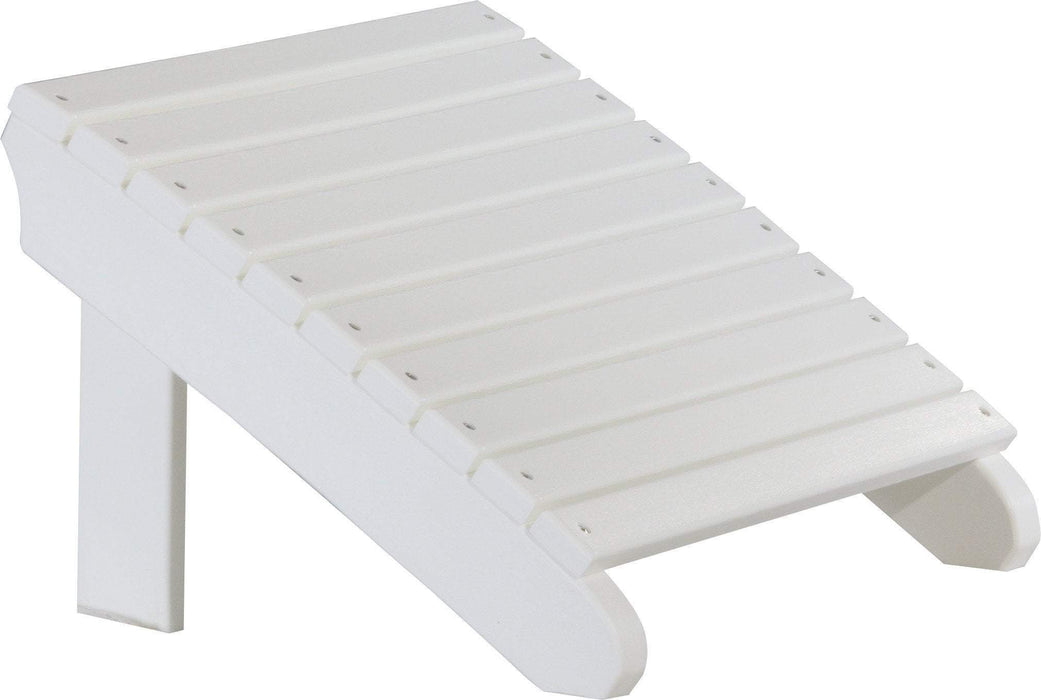 LuxCraft LuxCraft Recycled Plastic Deluxe Adirondack Footrest White Adirondack Deck Chair PDAFW
