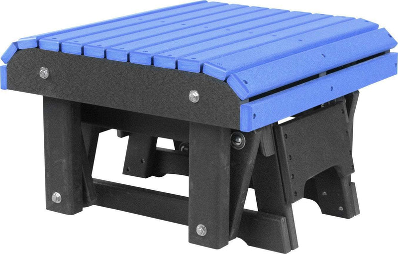LuxCraft LuxCraft Recycled Plastic Glider Footrest Blue on Black Accessories PGFBB