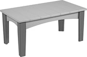 LuxCraft LuxCraft Recycled Plastic Island Coffee Table With Cup Holder Dove Gray on Slate Accessories ICTDGS