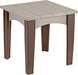 LuxCraft LuxCraft Recycled Plastic Island End Table With Cup Holder Weather Wood on Chestnut Brown Accessories IETWWCBR