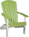 LuxCraft LuxCraft Recycled Plastic Lakeside Adirondack Chair With Cup Holder Lime Green on White Adirondack Deck Chair LACLGW